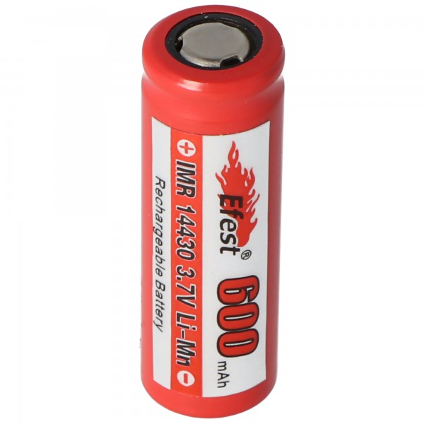 Efest IMR 14430 Batterie Li-ion 3,7V - 3.7V - 600mAh (pôle plus à plat)