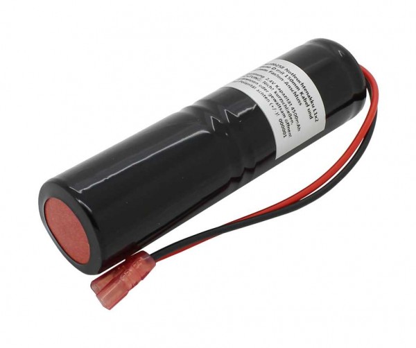 Batterie éclairage secours NiCd 2.4V 4500mAh L1x2 Mono D avec câble 150mm et cosse faston 2.8mm