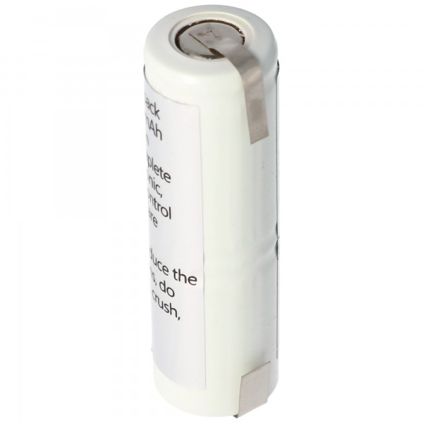 Batterie NiMH 2.4V 1100mAh L1x2 GP110AFH avec cosses à souder en forme de U surnageant adapté à Oral-B Sonic Complete