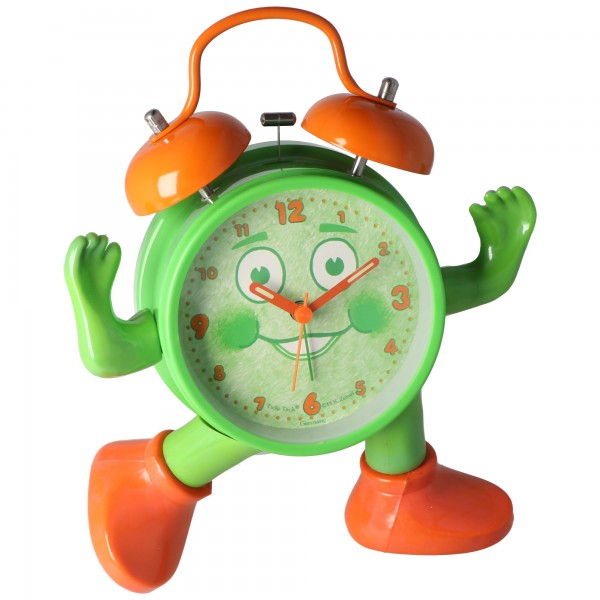 ABC apprend l’heure de façon ludique, Ticki Tack, le réveil pour enfants vert orange, avec pile