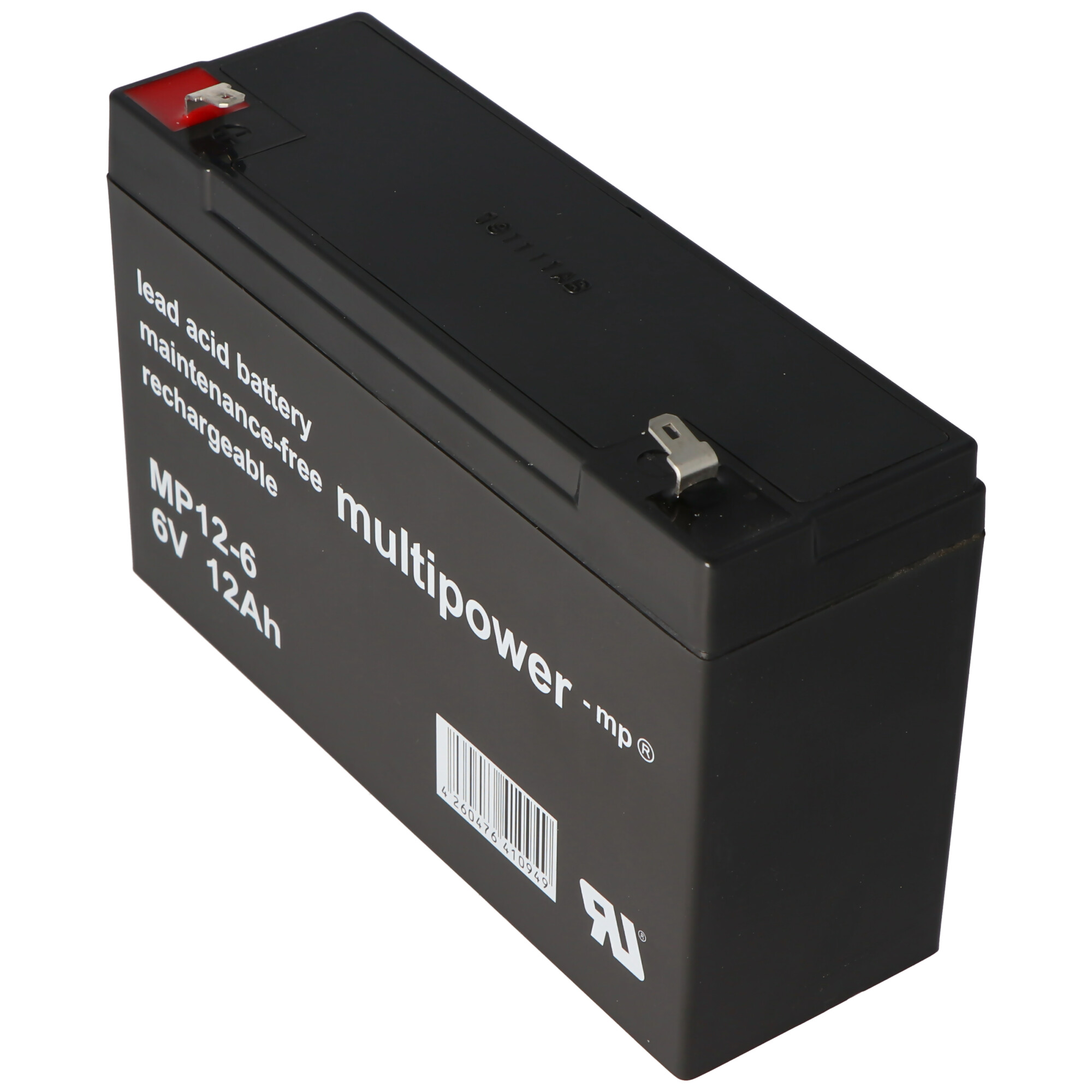 Batterie au plomb Multipower MP12-6 avec connecteur Faston de 4,8 mm 6V,  12Ah, 12 Volt, Multipower, Batterie au plomb Gel AGM, Batteries