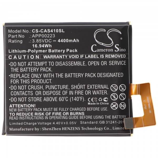 Batterie Li-polymère - 4400mAh (3.85V) pour téléphone portable, smartphone, téléphone tel que Cat APP00223
