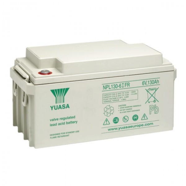 Batterie au plomb YUASA NPL130-6IFR avec connexion à vis M10 6V, 130000mAh