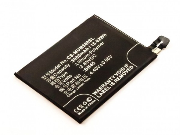 Batterie pour Xiaomi Redmi Note 5, Li-Polymer, 3.85V, 3900mAh, 15.0Wh, intégrée, sans outil