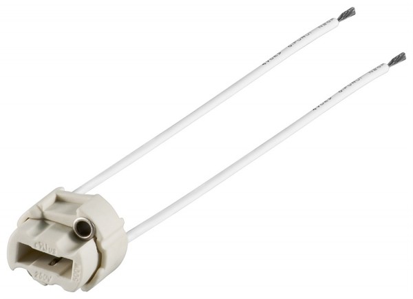 Douille de lampe Goobay G9 à deux brins - max 100 W/250 V (AC), câble de 0,15 m, céramique