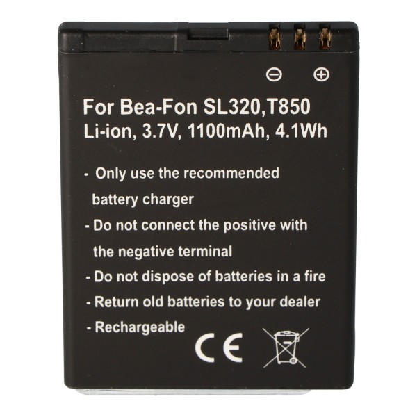 Batterie compatible pour Bea-Fon SL320 Batterie T850, DRTEL-4D-01, Olympia Brio