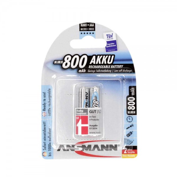 Batterie Ansmann maxE NiMH micro 800mAh, blister de 2