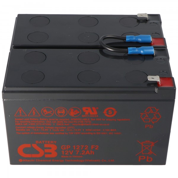 Réplique de batterie parfaitement adaptée à la batterie APC-RBC5 pré-assemblée avec câble et prise