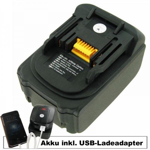 Adaptateur de batterie et chargeur USB adaptable sur Makita BL-1830, BL-1850 batterie 18Volt 5.0Ah avec adaptateur USB
