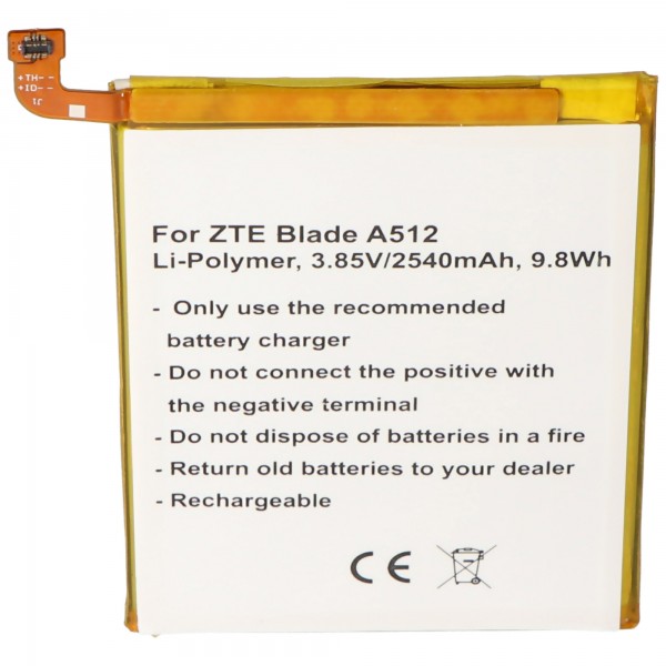 Batterie compatible pour ZTE BA910 Batterie Blade A910, Blade A910 Dual, Batterie Blade A910 Dual SIM Li3925T44P8h786035