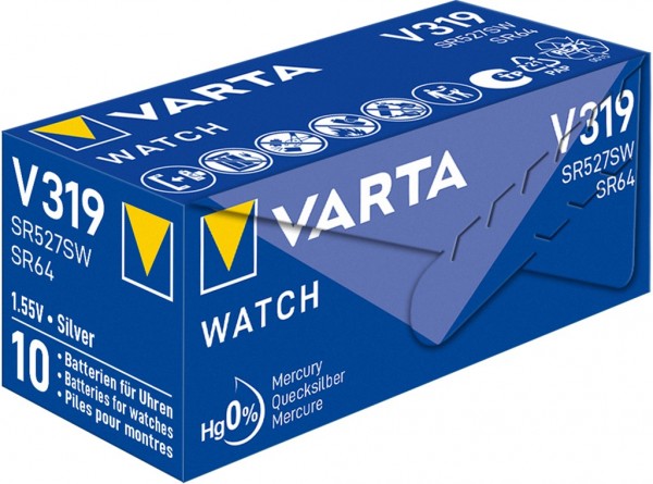 Varta SR64 (V319) - Pile bouton Silver Oxide Zinc, pile de montre 1.55V
