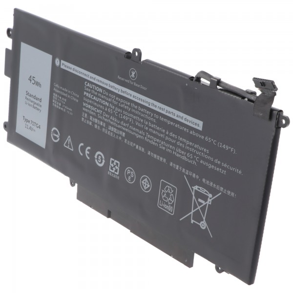Batterie adaptée pour Dell Latitude 5289, Li-ion, 11.4V, 3950mAh, 45Wh