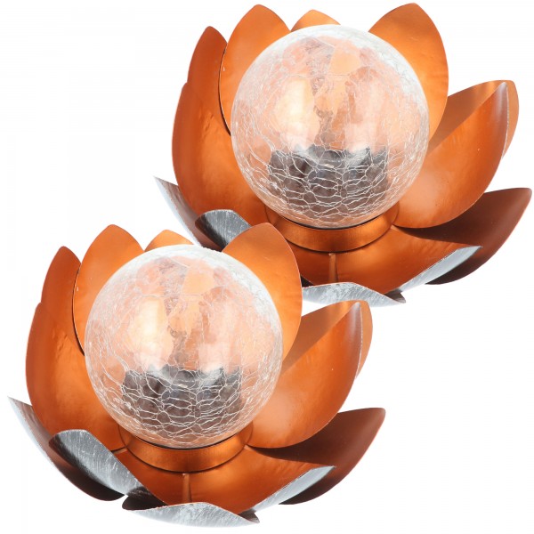 Duo de fleurs de lotus solaire enchanteur, décoration de lumière de jardin LED solaire fleur de lotus