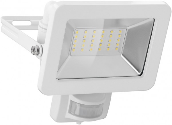 Spot d'extérieur LED Goobay, 30 W, avec détecteur de mouvement - avec 2550 lm, lumière blanche neutre (4000 K), capteur PIR avec fonction ON/OFF et presse-étoupe M16, adapté à une utilisation en extérieur (IP44)