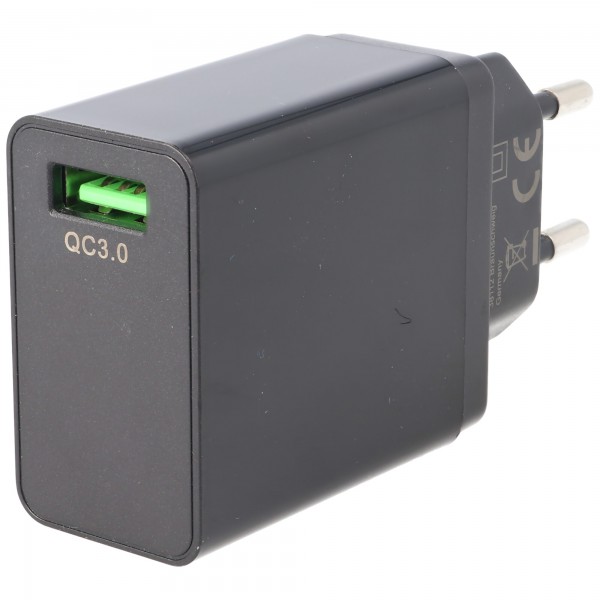 Chargeur rapide USB QC3.0 18W, alimentation USB à charge rapide