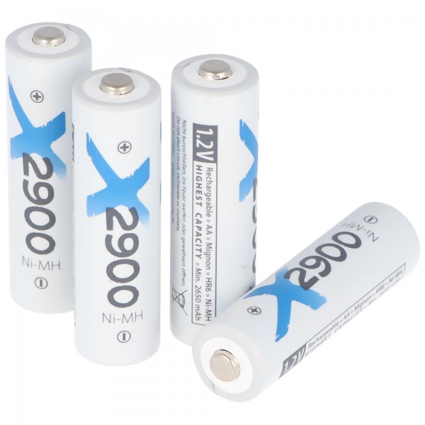 2900mAh Mignon AA batterie Ni-MH 1,2 volt 4 pièces emballées dans du papier d'aluminium