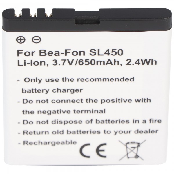 Batterie adaptée pour Bea-Fon SL450, SL560 3,7 Volt 900mAh