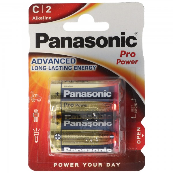 Pile alcaline Panasonic Pro Power Baby C LR14 sous double blister