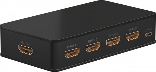 Commutateur Goobay HDMI™ 4 vers 1 (4K @ 60 Hz) - pour basculer entre 4 appareils HDMI™ connectés à 1 écran HDMI™