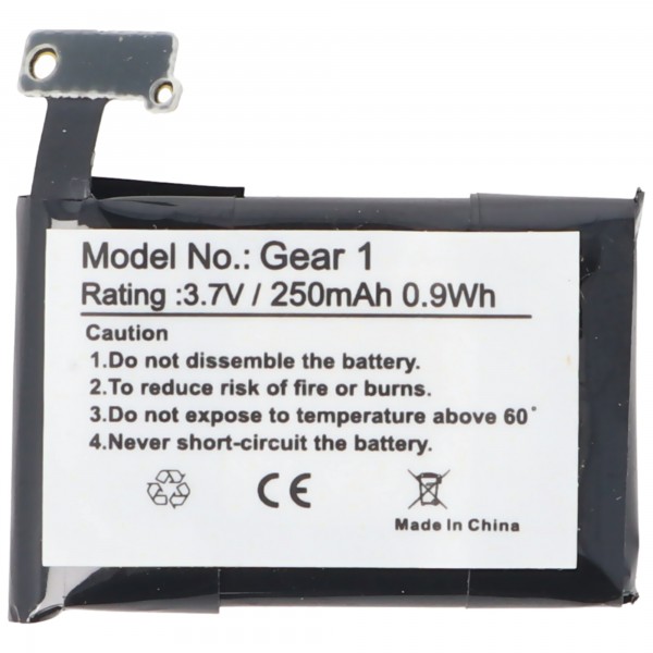 Batterie compatible pour Samsung Gear 1, SM-V700, Samsung B030FE, GH43-03992A, SP48223, Lithium Polymer Battery 3.7 Volt 250mAh