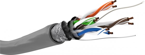 Câble réseau Goobay CAT 5e, SF/UTP, gris - conducteurs en cuivre (CU), AWG 26/7 (torsadé), gaine de câble en PVC