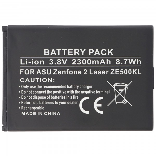 Batterie pour Asus Zenfone 2 laser ZE500KL, Li-ion, 3.8V, 2300mAh, 8.7Wh