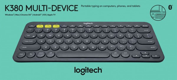Logitech Keyboard K380, Sans fil, Bluetooth, noir Multi-Device, DE, Vente au détail