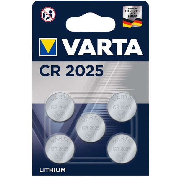 Batterie au lithium Varta CR2025 en paquet de 5