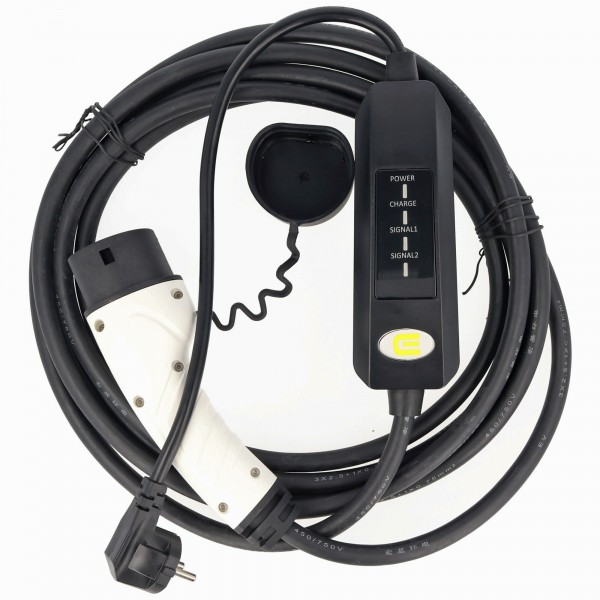 Câble de charge pour voitures électriques avec prise SchuKo sur type 2 Mode2 230V 16A Technologie de charge monophasée avec max. 3,7 kW