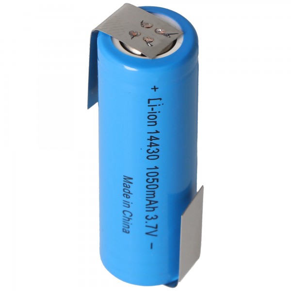 Batterie Li-ion 14430 avec cosses à souder en Z 1050mAh 3,6V - 3,7V cellule lithium-ion sans électronique de protection