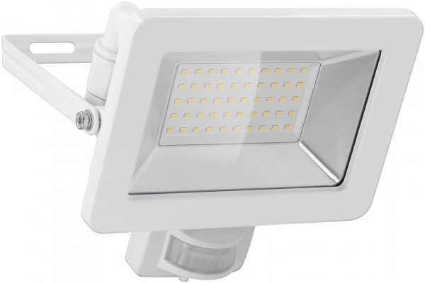 Spot d'extérieur LED Goobay, 50 W, avec détecteur de mouvement - avec 4250 lm, lumière blanche neutre (4000 K), capteur PIR avec fonction ON/OFF et presse-étoupe M16, adapté à une utilisation en extérieur (IP44)