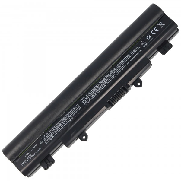 Batterie pour ACER Aspire E15 Touch, Li-ion, 11.1V, 5200mAh, 57.7Wh, noir