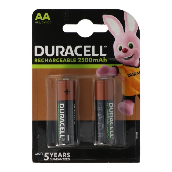 Batterie Duracell PreCharged Mignon Ni-MH 1.2V avec max. 2500mAh dans un blister de 2