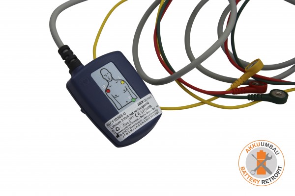 Batterie au lithium + raccord pour câble de surveillance ECG Laerdal / Philips FR2 + (type M3874A)