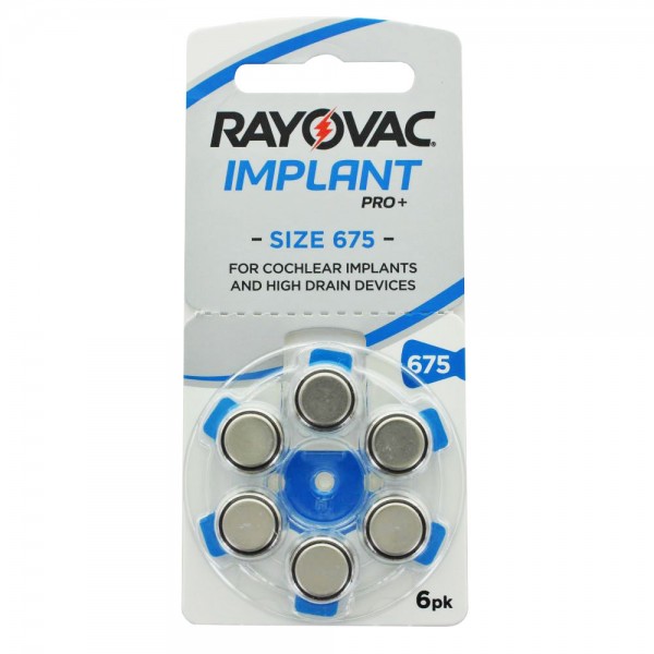 Pile Rayovac Implant Pro + H 675CM, pile implant aussi pour MEDEL