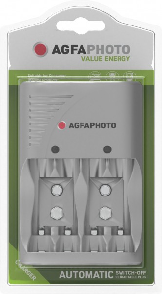 Agfaphoto batterie rechargeable NiMH, chargeur universel, Value Energy sans piles, pour AA/AAA/9V, vente au détail