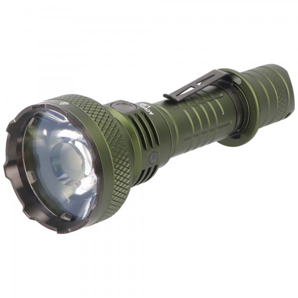 Lampe de poche LED AceBeam L35 avec un maximum de 5 000 lumens et jusqu'à 480 mètres, verte, sans batterie