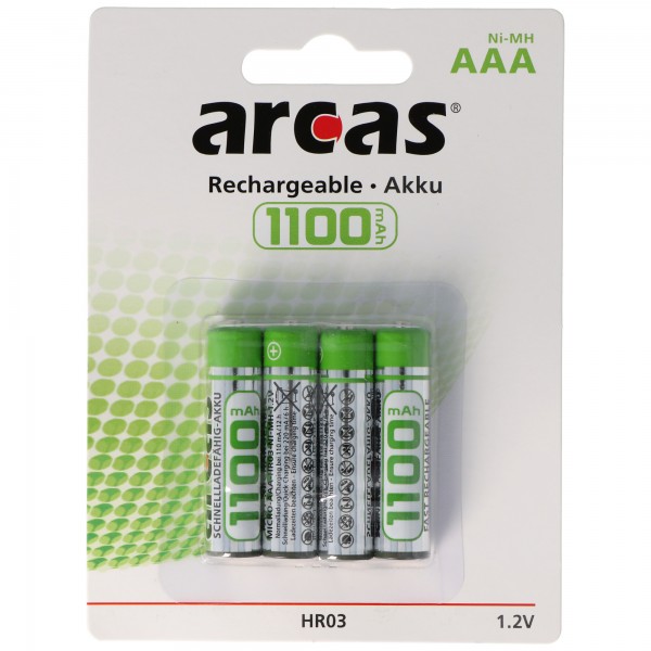 Arcas Micro AAA batterie de 4 1100mAh
