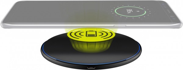 Chargeur rapide sans fil Goobay 10 W - adapté aux smartphones et appareils avec la norme Qi