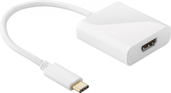 Adaptateur USB-C HDMI, fiche USB-C blanche > prise HDMI (type A)