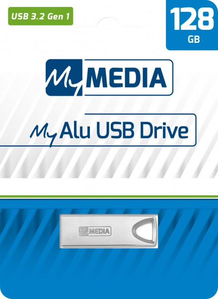 Mymedia Clé USB 3.2 128 Go, Type-A, My Alu, blister argenté