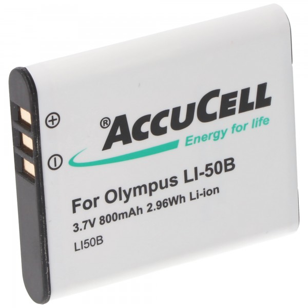 Olympus LI-50B batterie réplique de AccuCell pour Li-50B, D-Li92, DB-100, VW-VBX090, NP-150