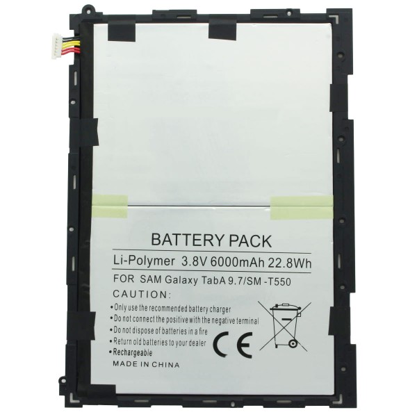 Batterie pour Samsung Galaxy Tab A 9.7, batterie SM-P550, SM-T550