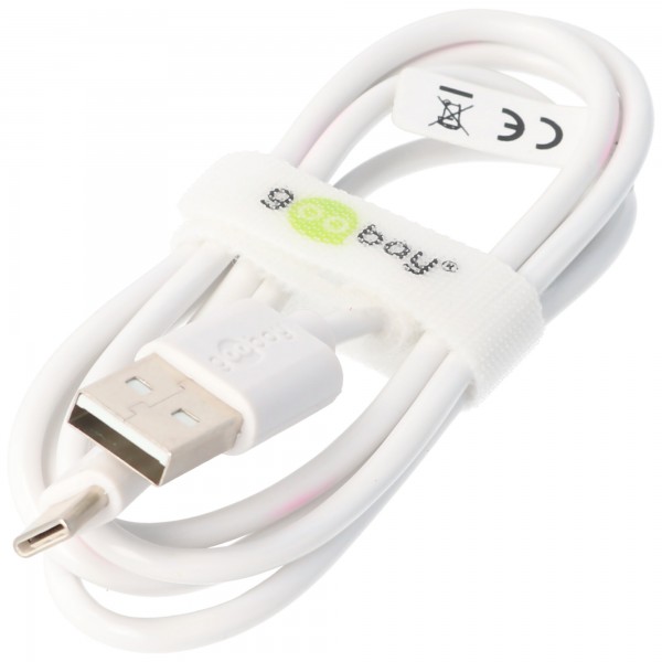 Câble de charge et de synchronisation USB-C pour tous les appareils avec connexion USB-C, 1 mètre, blanc