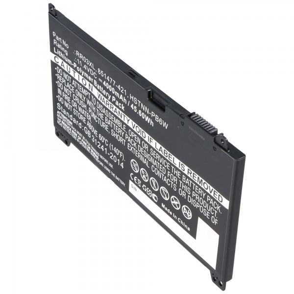 Batterie pour HP ProBook 430 G4, Li-Polymer, 11.4V, 3930mAh, 45Wh, intégrée, sans outil