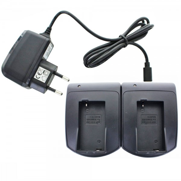 Chargeur rapide double adapté à la batterie Sennheiser BA2015 avec câble de charge micro-USB 2A, sans batterie