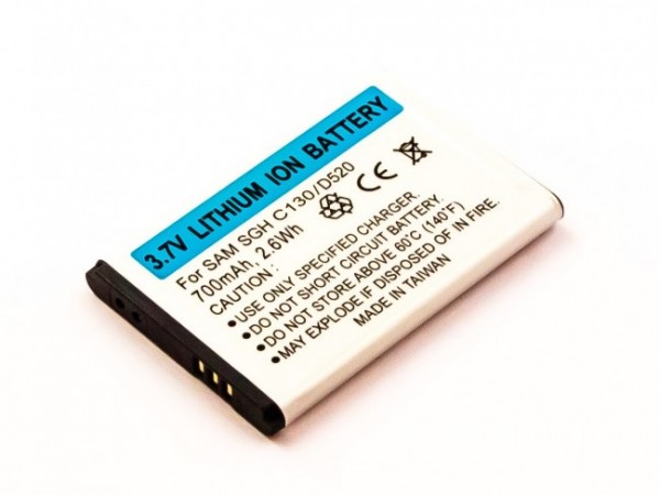 Batterie pour Samsung SGH C130, D520, Li-ion, 3.7V, 700mAh, 2.6Wh