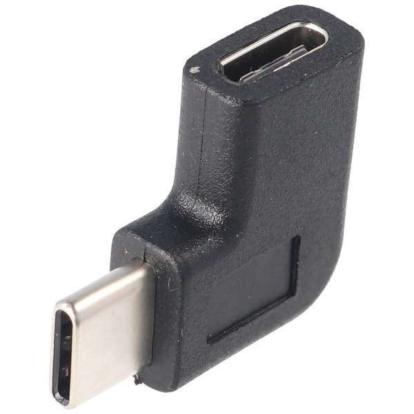 Adaptateur USB-C à USB-C avec un angle noir à 90 degrés, un adaptateur coudé étend l’USB-C, adapté au MacBook avec port USB-C