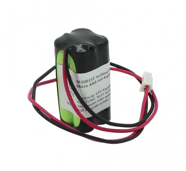 Batterie lumière de secours NiMH 4,8V 600mAh F2x2 Micro AAA avec câble et prise