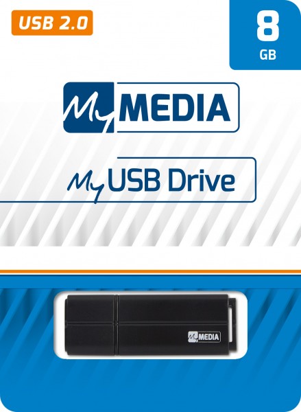 Mymedia Clé USB 2.0 8 Go, blister noir
